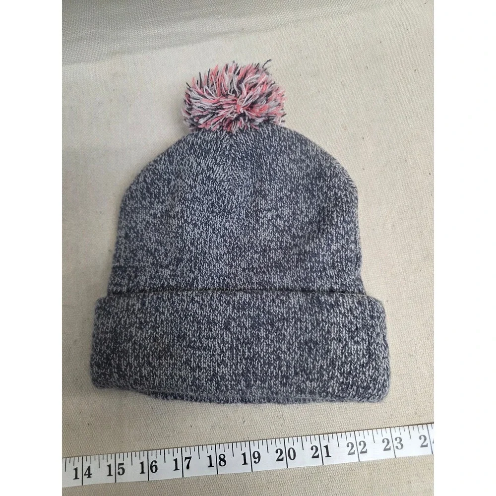 Besties Marled Grey Melange Knit Pom Pom Beanie Hat UB163118 One‎ Size